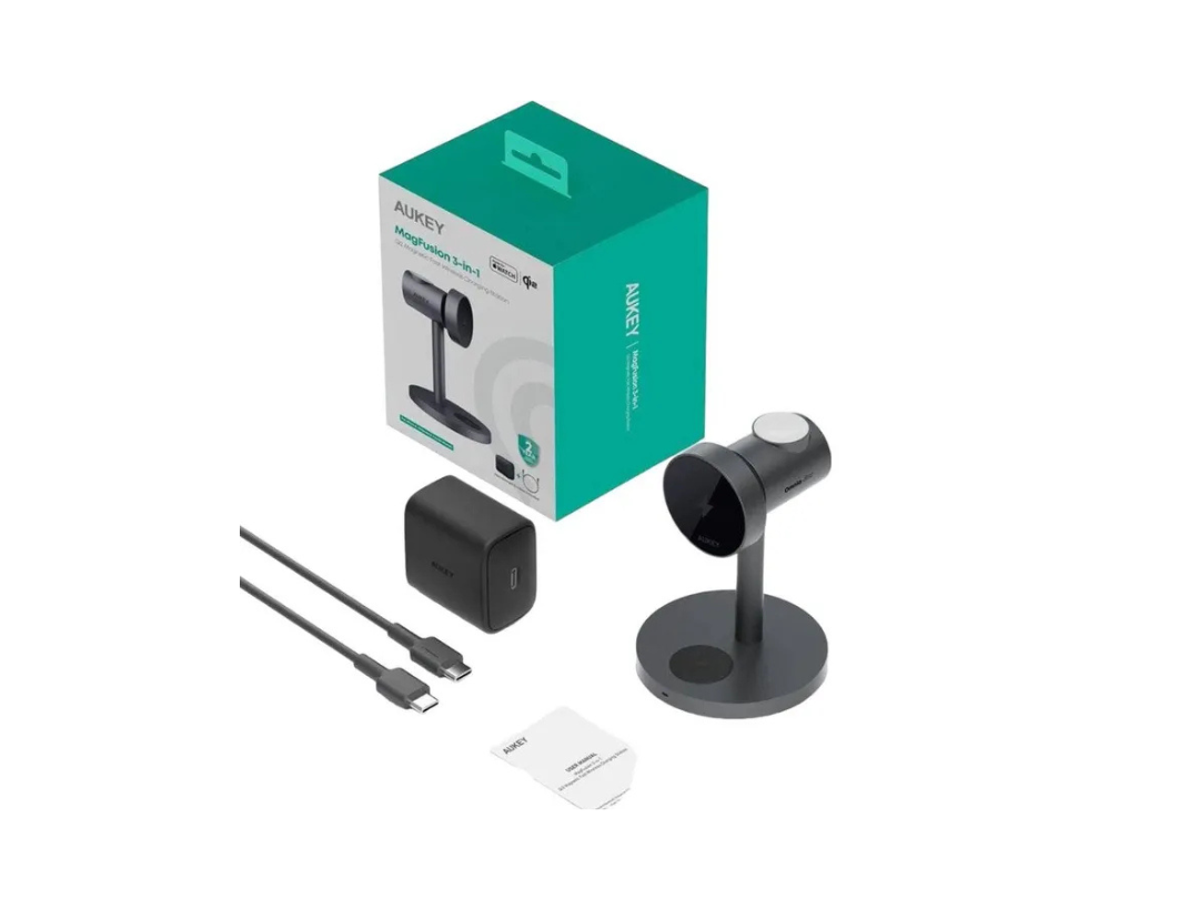 Buy Aukey LC-MC311-GY 3-IN-1 Wireless Fast Charger – Gray in Qatar Buy Aukey LC-MC311-GY 3-IN-1 Wireless Fast Charger – Gray in Qatar